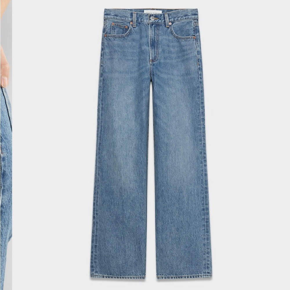 Denim Forum Farrah Hi-rise Wide Jean (Light Blue)